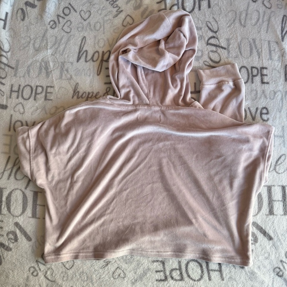 Juicy Couture | women's medium sleepwear cropped Blush Pink Hoodie y2k - Picture 4 of 5